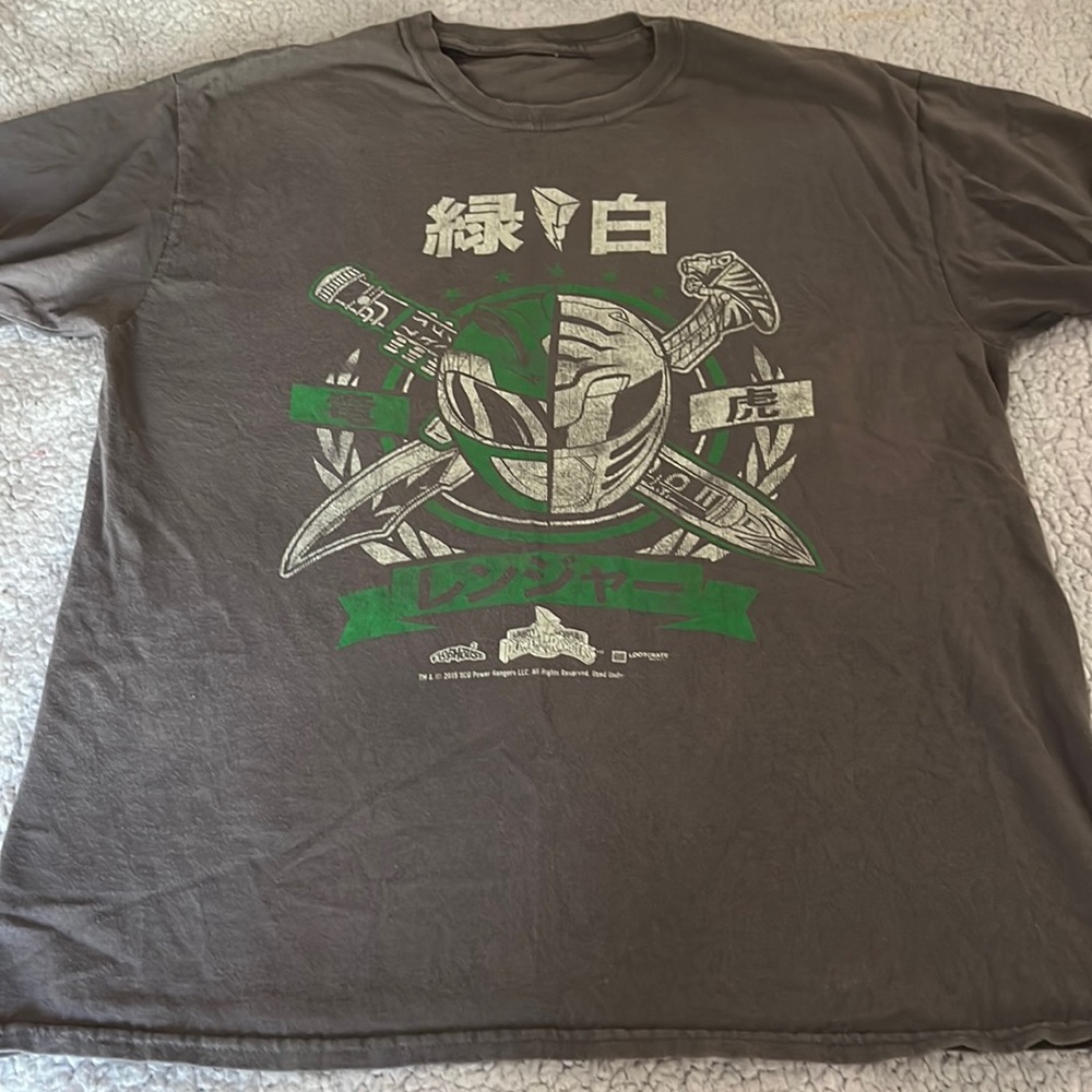 Grey power rangers tee L vintage fandom 2015 graphic logo t-shirt 🥷